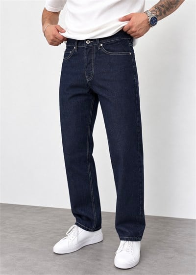 Lacivert Premium Baggy Kalıp Jeans