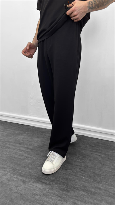 Oysho Kumaş Oversize Tişörtlü Takım Siyah