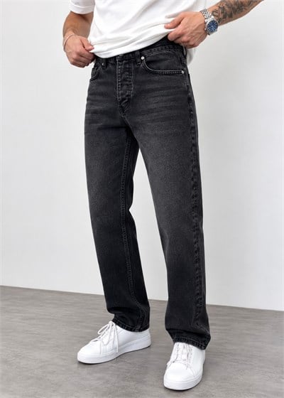 Siyah Yıkamalı Premium Baggy Kalıp Jeans