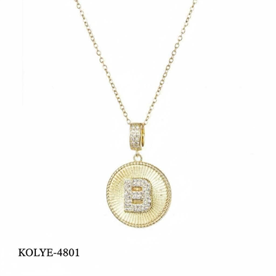 Çelik Harf Kolye 45 cm (B) // KOLYE-4801