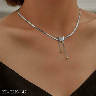 Çelik Silver Kelebek Kolye