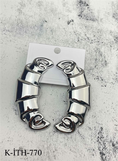 VİP Kruvasante Küpe Silver Renk // K-İTH-770