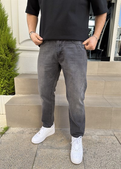 Antrasit Yıkamalı Boyfriend Jean