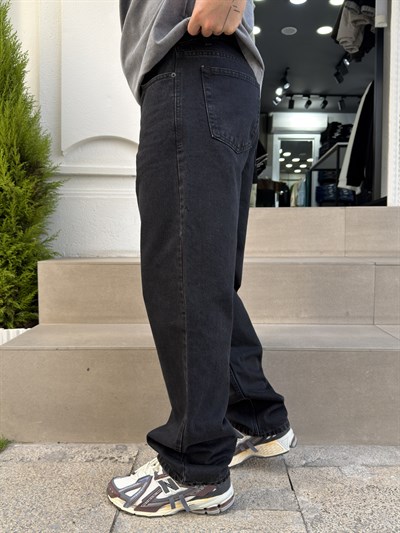 Baggy eskitme siyah jean 