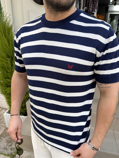 Çizgili Triko Tshirt