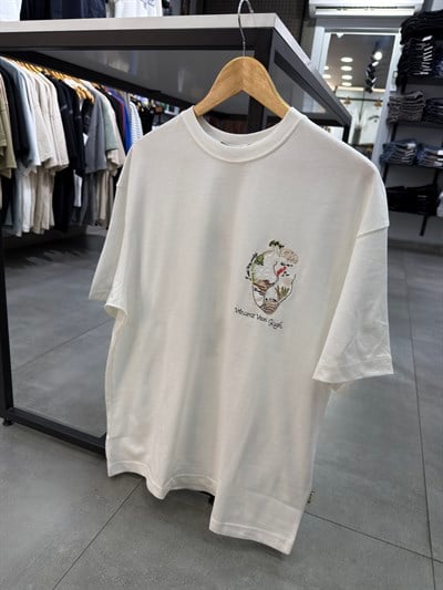 Vincent Patchli Beyaz Oversize Tshirt