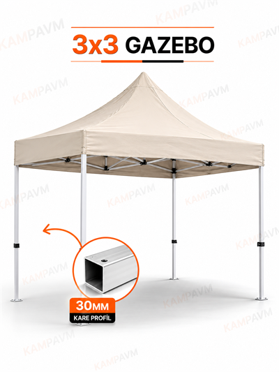 3x3 Katlanır Gazebo Çadır Pratik Kurulumlu Portatif Gölgelik - Çadır KampAVM