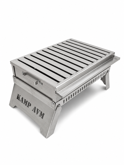 KampAVM Firepack L Katlanabilir %100 Paslanmaz Çelik Mangal (36x25 cm) - Mangal - Barbekü Ekipmanları KampAVM