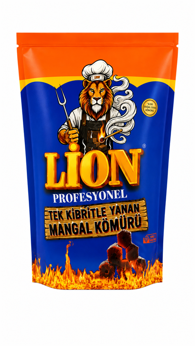 Lion Profesyonel Tek Kibritle Yanan Mangal Kömürü 1.5 Kg - Mangal - Barbekü Ekipmanları KampAVM