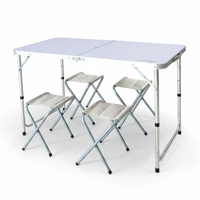 Madfox Nomad Duo 4 Tabureli Katlanır Kamp Masası Seti - 120x60 cm - Masa - Sandalye KampAVM