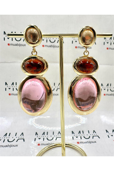 Marka Muadili Pembe Bordo Şık Sallantılı Küpe
