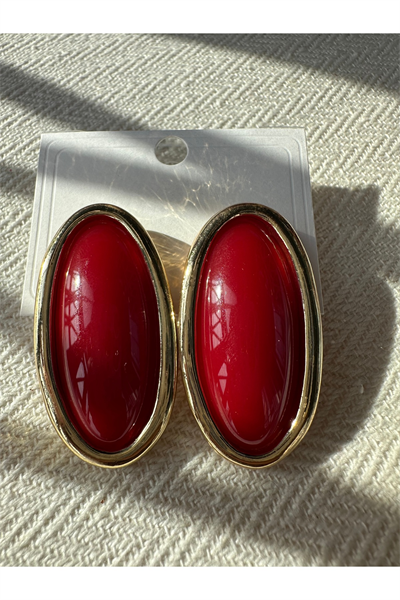 Şık Vintage Bordo Küpe