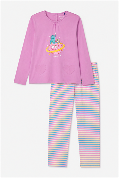 Baskı Detaylı Pembe Kadın Pijama