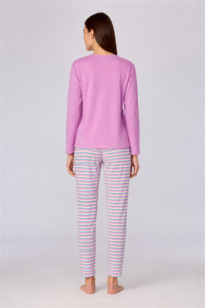 Baskı Detaylı Pembe Kadın Pijama