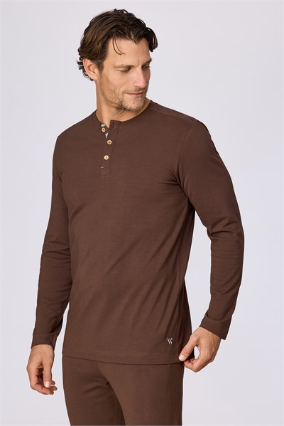 Kahverengi Basic Erkek Pijama Takımı
