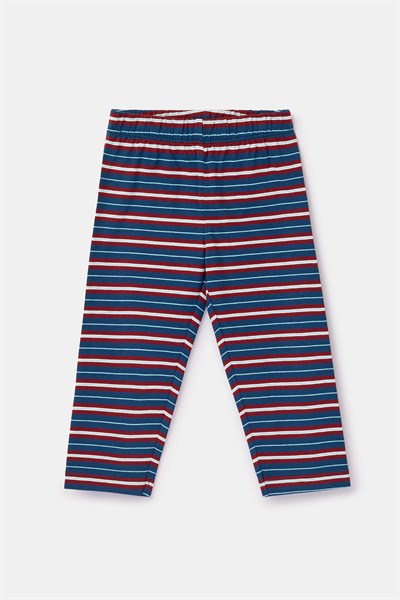Lacivert Tilki Baskılı Pamuklu Pijama