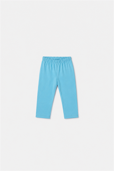 Mavi Çizgili Pamuklu Kız Bebek Pijama