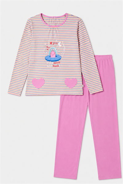 Pembe Çizgili Kadın Pijama