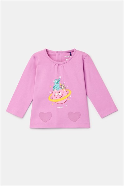 Pembe Pamuklu Kız Bebek Pijama