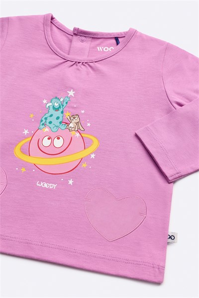 Pembe Pamuklu Kız Bebek Pijama