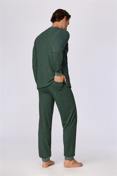Roket Baskılı Yeşil Erkek Pijama
