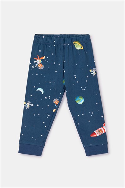Uzay Baskılı Lacivert Erkek Bebek Pijama