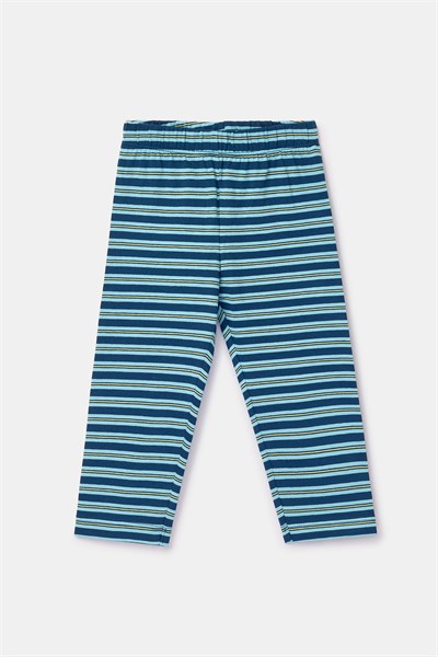 Uzaylı Baskılı Limon Yeşili Pamuklu Pijama Takımı