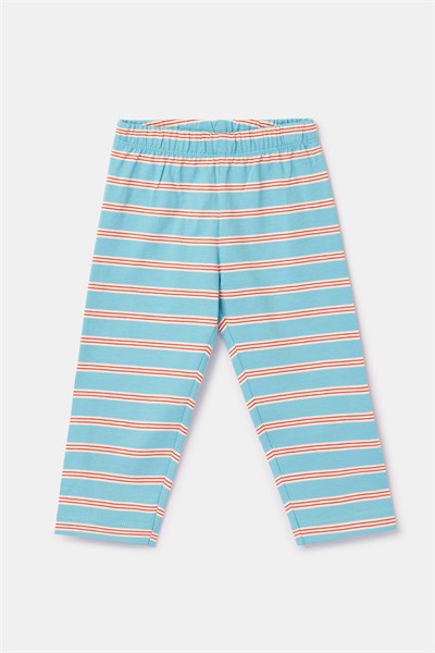Uzaylı Baskılı Mavi Pamuklu Pijama Takımı