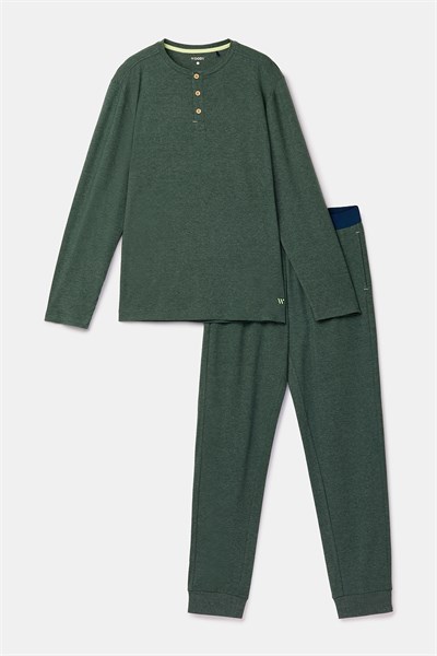 Yeşil Basic Erkek Pijama Takımı