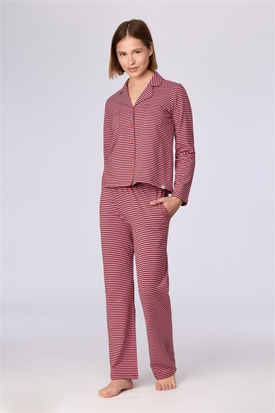 Yıldız Baskılı Lacivert Pamuklu Pijama