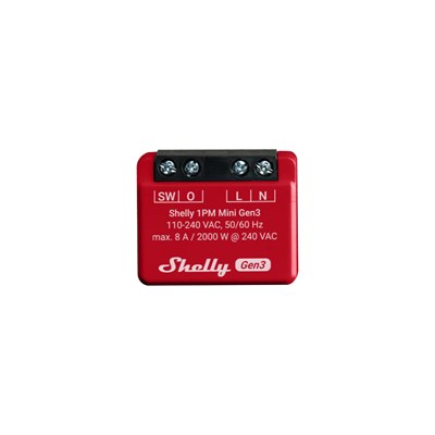 Shelly 1PM Mini Gen3 ön görünüm