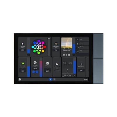 Shelly Wall Display XL Siyah Akıllı Ev Kontrol Paneli ön görünüm