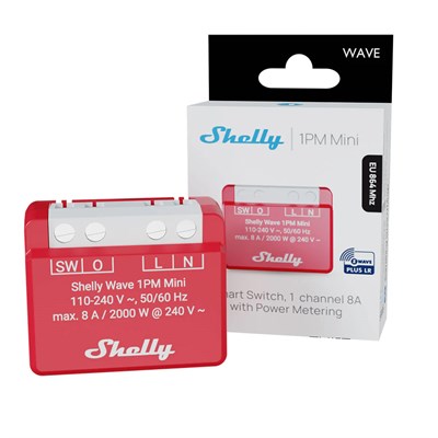 Shelly Wave 1PM Mini LR güç ölçümlü mini röle