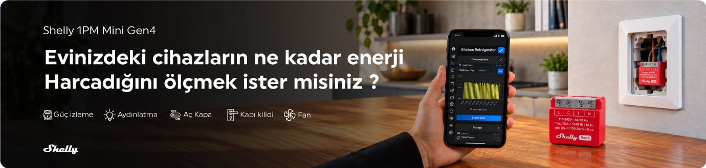 Shelly 1PM Mini Gen4 enerji ölçümlü Matter Zigbee akıllı röle