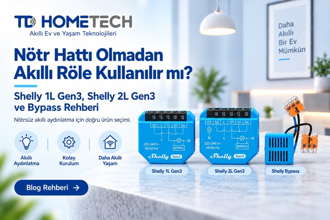 Nötr hattı olmadan akıllı röle kullanımı Shelly 1L Gen3,Shelly 2L Gen3 ve Shelly Bypass çözümleri