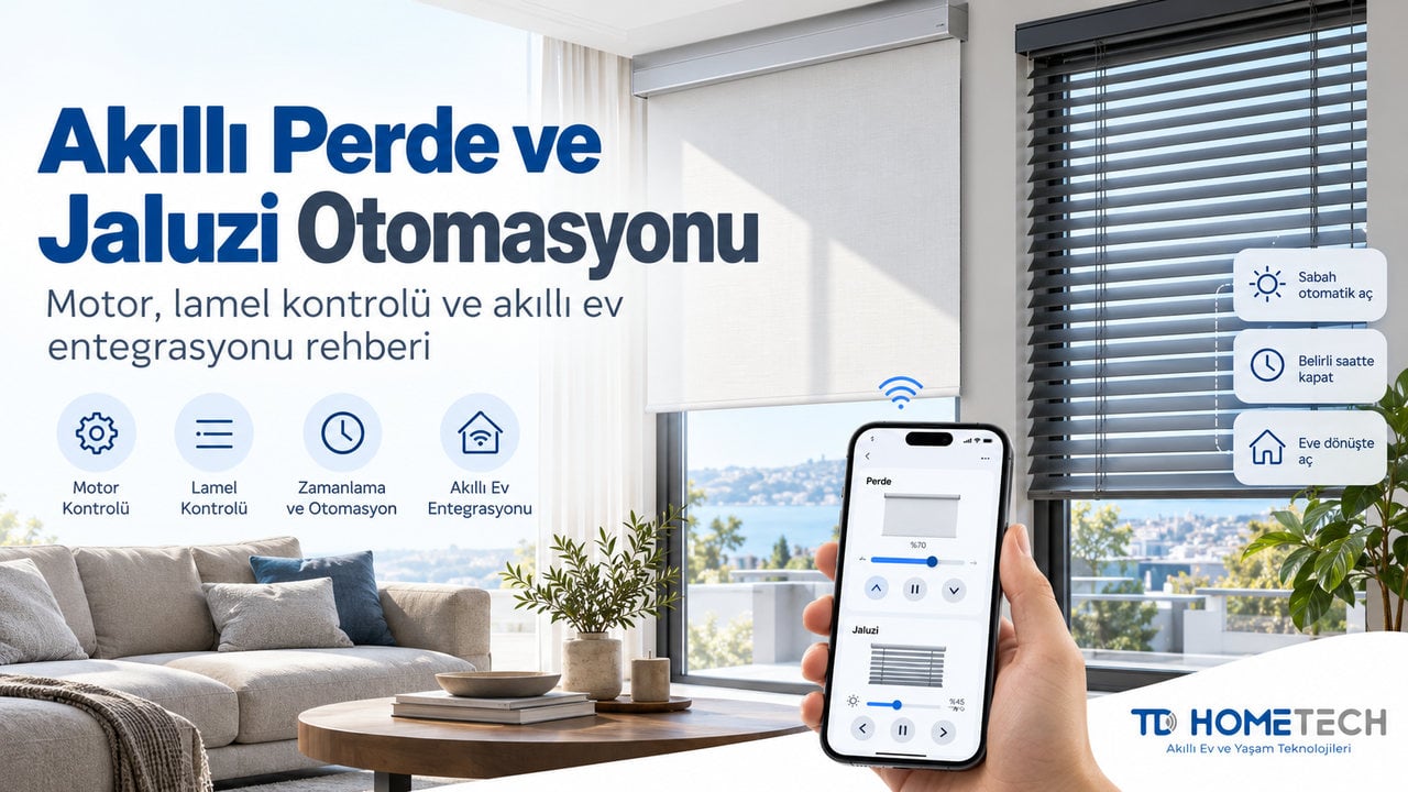 Akıllı perde ve jaluzi otomasyonu,motorlu perde kontrolü,jaluzi lamel ayarı ve akıllı ev entegrasyonu