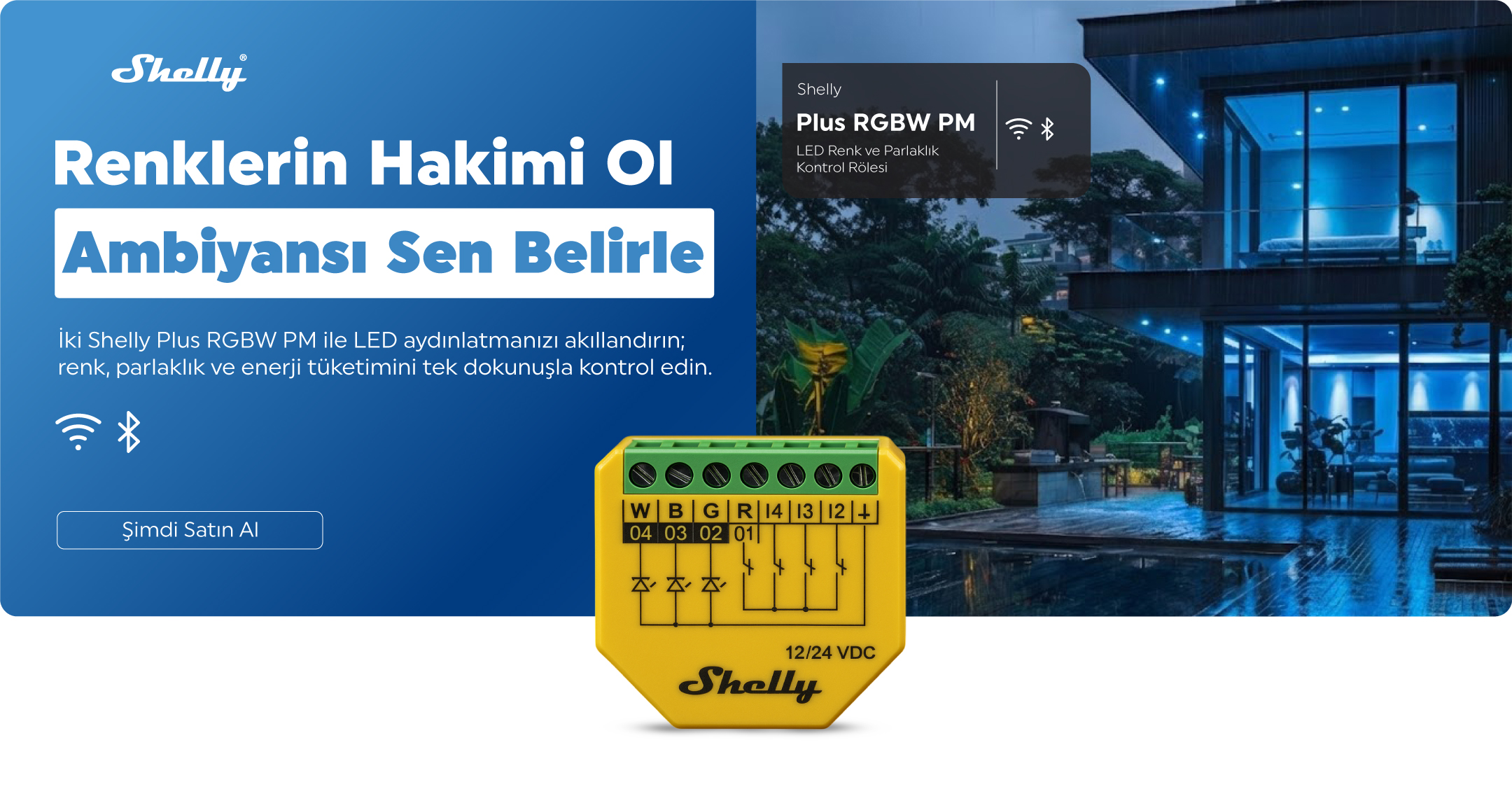Shelly Plus Rgbw PM ile Led aydınlatmalarınızı kontrol edin
