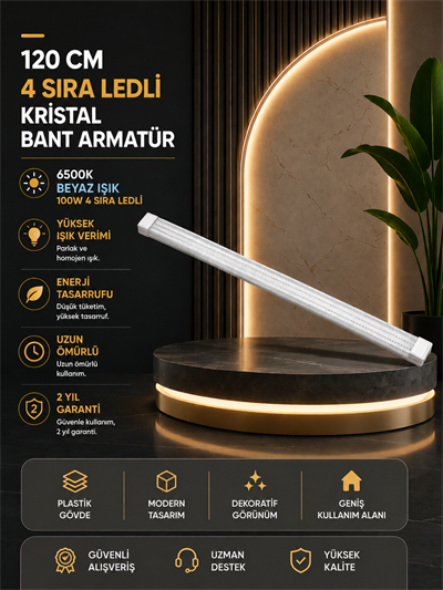 NOAS 100W 4 SIRA LEDLİ KRİSTAL BANT ARMATÜR
