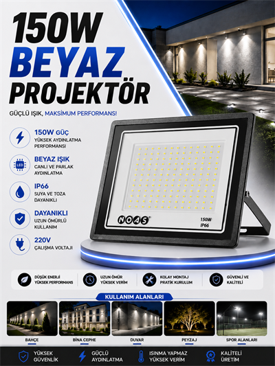 NOAS 150W LED PROJEKTÖR BEYAZ