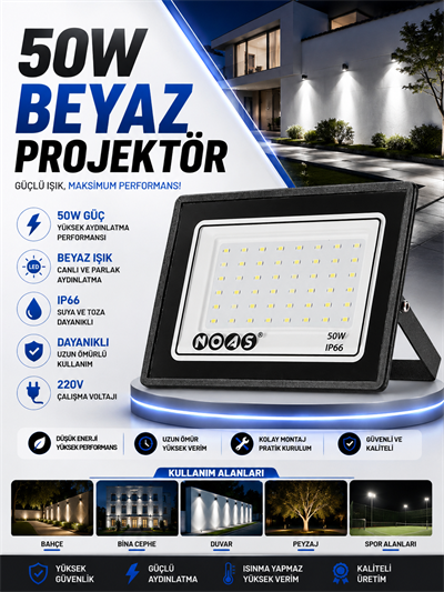 NOAS 50W LED PROJEKTÖR BEYAZ