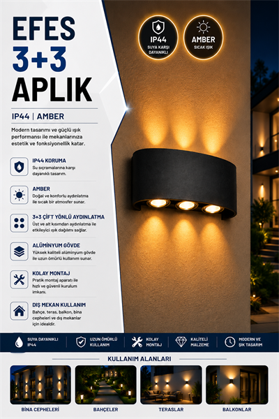 NOAS EFES 3+3 APLİK AMBER