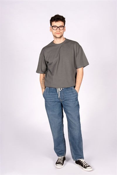 Easy Denim Jogger Kalıp Indigo Erkek Denim Pantolon