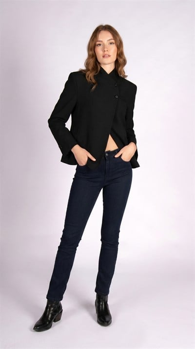 Sculpted Elegance Deep Dark Kadın Jean Pantolon