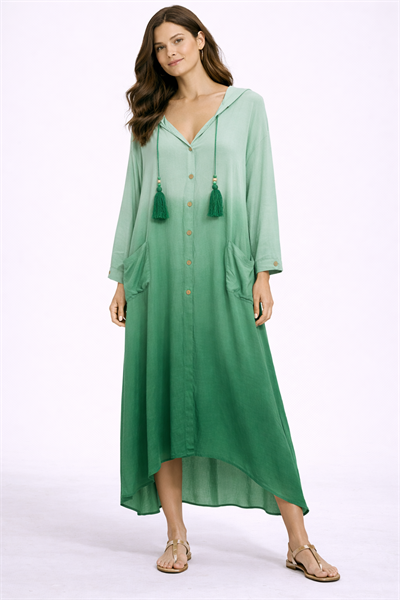 Batik Desenli Kapüşonlu Tunik