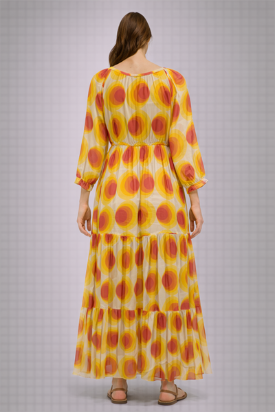 Dal Desenli Kısa Elbise