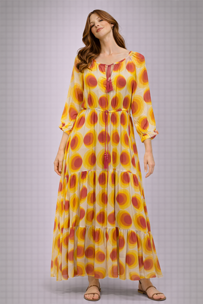 Dal Desenli Kısa Elbise