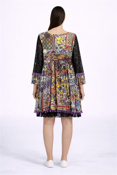 Dantel Detaylı Mini Elbise