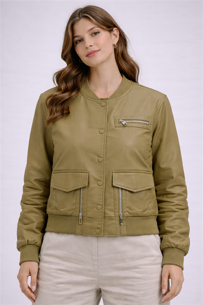 Hakim Yaka Kısa Deri Mont 9977