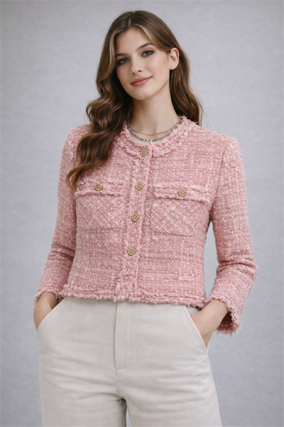 İpli Kısa Kumaş Ceket 096