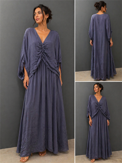İtalyan Batik Desen İpek Elbise 2601XA31 - 22180